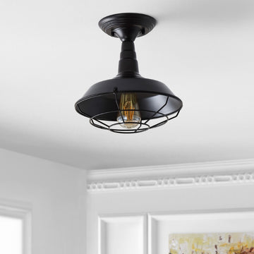 Gabe 10.2" Metal LED Semi Flush Mount - JONATHAN Y